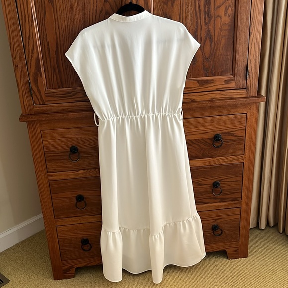 Zara Off-White Midi Ruffle Dress - Picture 8 of 9